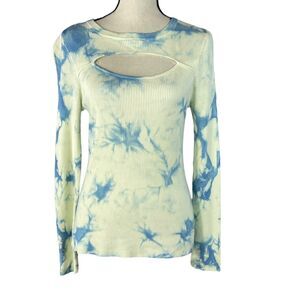 INC International Concept X-Large Sweater Long Sleeve Keyhole Cut-Out Tie-Dye